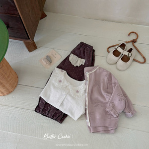 Pantaloni Casual a Pois Stile Coreano per Ragazze, Nuova Collezione Autunno 2026, Marrone-Viola Plissettati Morbidi e Comodi - Product Image 3
