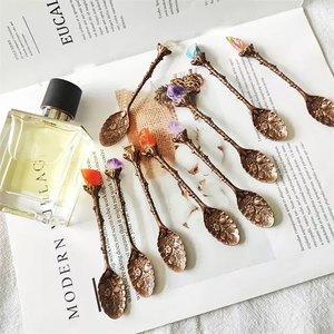 Cuillère à café mignonne, <span class=keywords><strong>petites</strong></span> cuillères à thé avec un cristal sur le dessus, mini-cuillères de guérison avec des cristaux pour le thé - Product Image 1