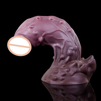 Dildo Dragon Fantaisie en Silicone, Jouet Anal en Forme de Créature, Énorme Plug Anal Réaliste Noué pour Femmes et Hommes, Étanche