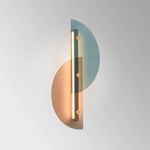<span class=keywords><strong>Applique</strong></span> murale en verre d'art moderne | <span class=keywords><strong>Applique</strong></span> murale décorative design <span class=keywords><strong>demi</strong></span>-<span class=keywords><strong>lune</strong></span> bleu dégradé et ambre - Product Image 3