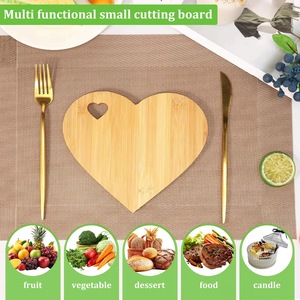 Ensemble de 4 planches à découper, planche à fromage en bambou, plateau multi-usages, planche à découper en forme de cœur pour la viande - Product Image 4