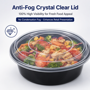 Conteneur alimentaire rond en PP de 350 ml, 450 ml, 700 ml, 900 ml, bol en plastique jetable étanche avec couvercle hermétique pour la livraison de plats à emporter - Product Image 6