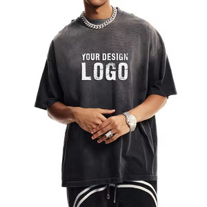 Camiseta Deportiva Informal de Verano para Hombre, de Algodón Lavado, Holgada, Transpirable, Estilo Hip Hop Urbano, con Hombros Caídos, Talla Grande - Product Image 3