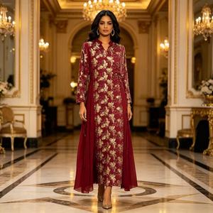 Vestidos <span class=keywords><strong>de</strong></span> Fiesta Islámicos <span class=keywords><strong>de</strong></span> Lujo 2026, Bordados con Cuentas, Manga Larga, Cintura Ajustable, Abaya Musulmana <span class=keywords><strong>de</strong></span> Dubái, Vestido <span class=keywords><strong>de</strong></span> Noche para Mujeres, Eid - Product Image 1