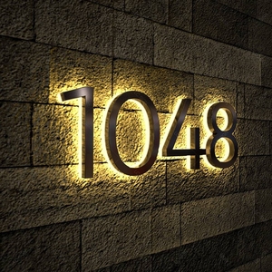 Vendas diretas da fábrica Outdoor Waterproof Signage Door Numbers para apartamento Led Backlit <span class=keywords><strong>House</strong></span> Numbers <span class=keywords><strong>Sign</strong></span>