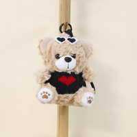 Porte-clés en peluche ours en peluche mignon en gros, pendentif personnalisé, rembourrage en coton PP écologique, 12 cm, cadeau promotionnel