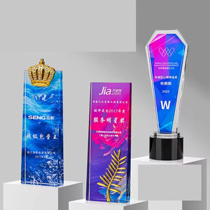 Troféu De Cristal Base Personalizado Fabricante Troféu De Cristal Personalizado Impressão A Cores Troféu De Cristal Colorido - Product Image 2