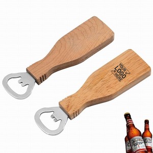 Ouvre-bouteille en acier inoxydable avec logo personnalisé avec manche en bois pour bouteilles de bière et de métal Tire-bouchon et ouvre-bouteille de qualité - Product Image 1