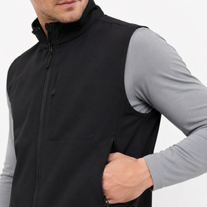 Gilet de golf en polyester pour homme, fermeture éclair intégrale, col montant, multi-poches, sans manches, pour la randonnée en plein air, décontracté, sportif, léger - Product Image 2