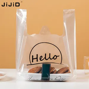JiJiD नई डिजाइन Takeaway बैग व्यक्तिगत अनुकूलित प्लास्टिक के शॉपिंग बैग के लिए मर कट संभाल प्लास्टिक के वाहक बैग Takeaways