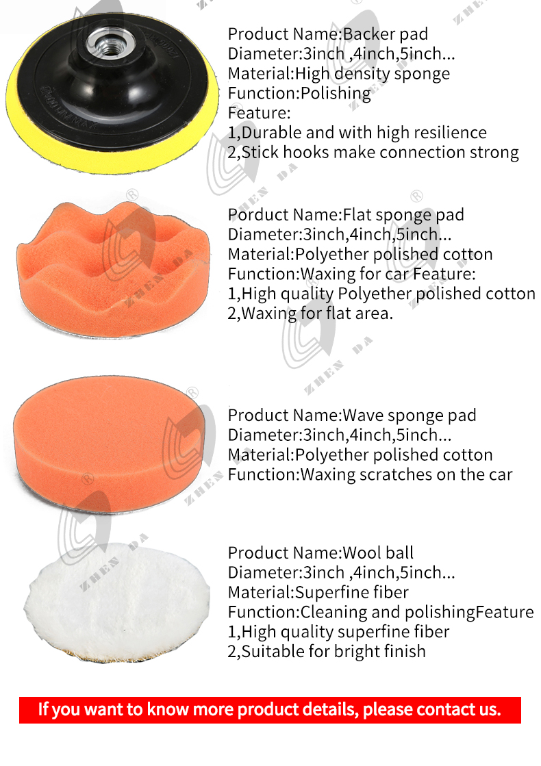 11 Pieces Set Soft Wave Foam Pad For Car Polishing