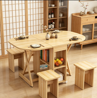 Ensemble de table à manger moderne réglable, extensible, pliable et peu encombrant avec tabourets pour petits appartements et hôtels