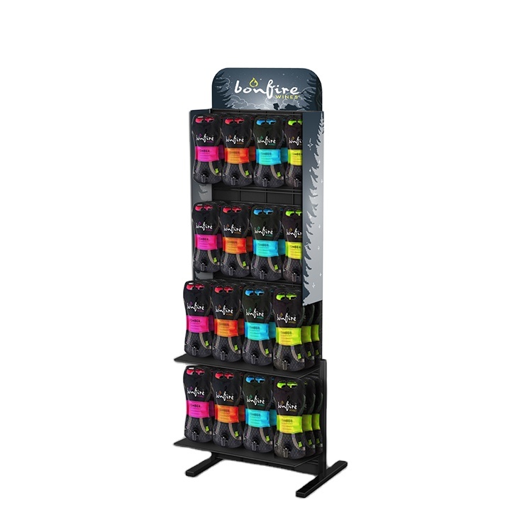 Customized Double-sided Metal Can Storage Rack DIY Gourmet Cola Beverage Rack for Retailing Ideas — view 5
