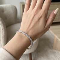 Bracelet tennis en diamant de laboratoire 7CT taille ronde à quatre griffes, or massif 14K, 7,5 pouces, certifié IGI, bijoux personnalisés CVD