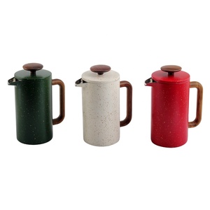 34 oz Coffee Press With Real Wood Handle, <b>Double</b> <b>Wall</b> Insulation Food Grade Stainless Steel French Press Coffee Maker - Product Image 1