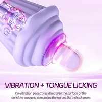 OEM Weicher Silikon-Eiscreme-Vibrator mit Zungenfunktion, Nippelstimulator, Klitoris-Leckvibrator, Sexspielzeug für Frauen