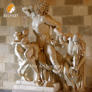 Escultura de Estatua de <span class=keywords><strong>Laocoon</strong></span> y sus hijos de mármol blanco Natural de tamaño natural MILY para decoración de salón - Product Image 3