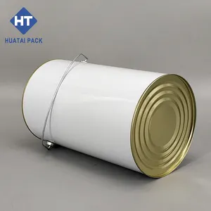 Printed 4L 1Gallon Tin Plated Steel Paint Can With Metal Handle