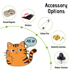 Autocollants personnalisés pour téléphone, badges et broches en métal émaillé souple, motifs animaux mignons et originaux, créatures de dessin animé amusantes, mèmes, pour équipes, faible MOQ - Product Image 2