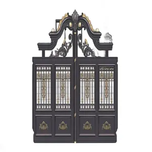 New Design Customized Residential Assembling Gate front entry doors Automatic Aluminum Sliding Gate