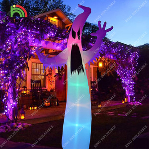 Fantasmi gonfiabili bianchi Halloween Cartoon all'ingrosso personalizzato Indoor Outdoor Yard Led Multicolor incandescente <span class=keywords><strong>Apparitions</strong></span> Decor - Product Image 1