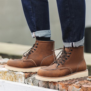 Botas de Hombre de Cuero Genuino, Clásicas, Retro, de Moda, para Motocicleta, Trabajo, Elegantes, Cómodas, Duraderas, Estilo para Caminar, de Alta Calidad - Product Image 2