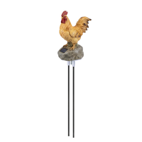 Lampe solaire d'extérieur étanche en résine en forme de coq, luminaire de sol pour pelouse, idéal pour la décoration de parcs, de places publiques et de paysages de Noël