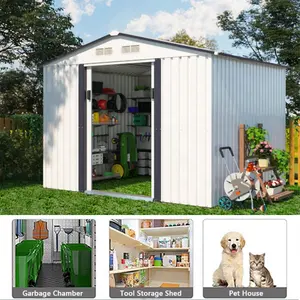 Galvanized Steel Construction Ensures Water-Resistance Metal Outdoor Storage Shed