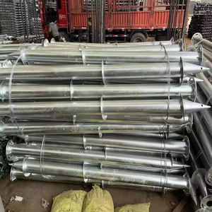 <span class=keywords><strong>Poteau</strong></span> d'ancrage à vis de fondation en acier au carbone Q235B galvanisé à chaud, entièrement fileté, diamètre 76-114 mm pour projets de fondations - Product Image 2