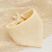 Serviette triangulaire pour bébé en tissu crêpe pur coton, imperméable, résistante aux taches, couleur unie, anti-vomissement pour enfants