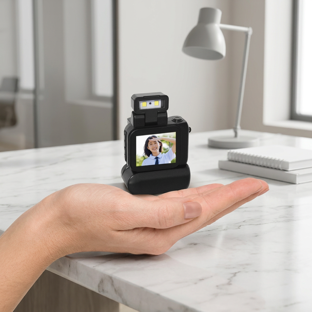 HD 1080p CMOS Sensor Mini  Children Camera with Screen Retro Ultra Compact Design Flash Lamp Battery Dock SD Card Pocket Cam