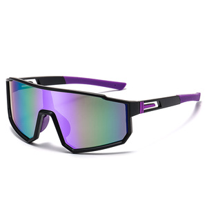 Sports Sunglasses PC Lens UV400 Anti Slip Outdoor Cycling Mountaineering Goggles Men's <b>Black</b> <b>Frame</b> Red Accent - Product Image 5