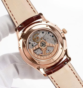 Reloj mecánico automático de oro rosa de alta calidad con caja completamente adornada con diamantes y cristal de zafiro para hombre y mujer - Product Image 4