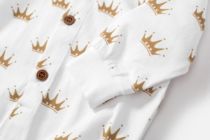 Set di 5 Pezzi per Neonato con Logo Personalizzato e Motivo a Corona, Tutina a Maniche Lunghe per <span class=keywords><strong>3</strong></span>, <span class=keywords><strong>6</strong></span>, 12 <span class=keywords><strong>Mesi</strong></span> - Product Image 4