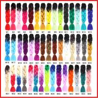 Échantillon Gratuit - Extensions de Cheveux Synthétiques de 24 Pouces, 100g, pour Tresses Africaines, Ombré Expression, Cheveux à Tresser Jumbo
