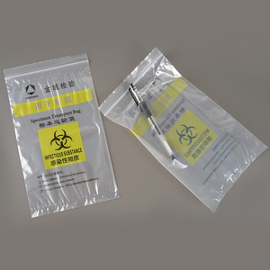 Biểu tượng tùy chỉnh dập nóng PE y tế Ziplock Túi hai lớp <span class=keywords><strong>Biohazard</strong></span> cho mẫu mẫu chất lỏng bao cao su truyền có thể tái chế - Product Image 2