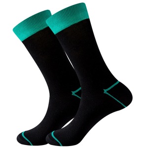 Chaussettes montantes noires pour hommes, à blocs de couleur, style Business Casual et sport, avec dessus coloré, OEM, personnalisables, vente en gros - Product Image 5