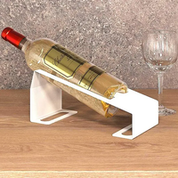 Porte-bouteilles à vin moderne en métal avec organisateur de bouteilles de vin rouge pour la décoration de la cuisine et de la maison