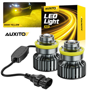 หลอดไฟตัดหมอก LED สำหรับรถยนต์ AUXITO รุ่น H8 H9 H11 H16 ดีไซน์โปรเจคเตอร์ ขนาดเล็ก หลอดไฟตัดหมอก 3000K สีเหลืองอำพัน - Product Image 2