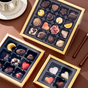 Boîtes en papier de luxe écologiques pour la Saint-Valentin, 4/9/16 pièces, pour cadeaux, chocolats, bonbons, biscuits, noix, en-cas, emballages alimentaires, design personnalisé - Product Image 1
