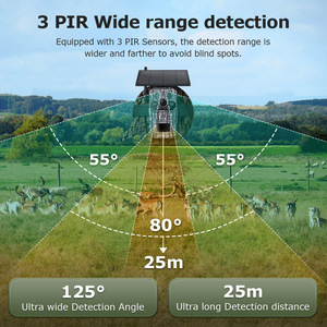 Caméra de chasse solaire 4G Shiwojia, vision nocturne 1080P, étanche IP65, détection de la faune, caméra extérieure - Product Image 5