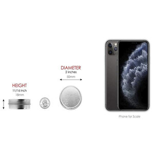 Круглые серебряные глянцевые косметические баночки из жести объемом 1 унция с неглубоким дном и завинчивающимися крышками для сувениров и подарков - Product Image 5