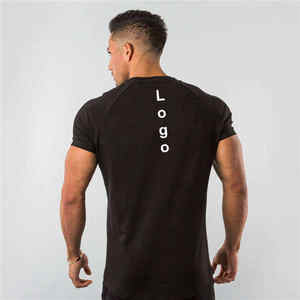 T-shirt uni en coton 95% et élasthanne 5% pour hommes, personnalisable avec logo, respirant, pour la gym, l'entraînement et le fitness - Product Image 2
