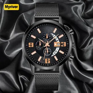 Myriver Herren Quarzuhren Luxusmarke Mode Sport Analoge Uhren Casual Lederband