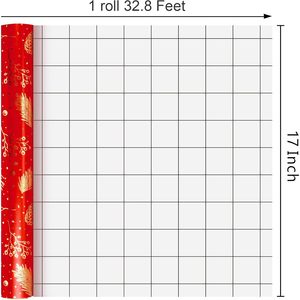 Homeral Christmas Wrapping <b>Paper</b> Roll Red Gold Pine Cone <b>Pattern</b> 17 Inch X 33 Feet Metallic Foil Shine Gift Wrap Design - Product Image 6