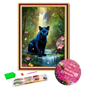 5d fai da te pittura di diamanti leopardi neri immagine di diamante quadrato trapano ricamo punto croce decorazione per la casa - Product Image 1