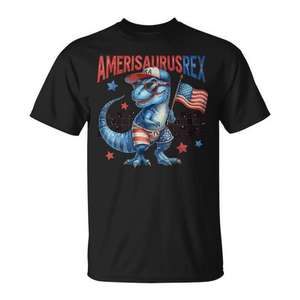 T-shirt dinosaure Amerisaurus Rex, design patriotique du 4 juillet pour garçons et filles - Product Image 1