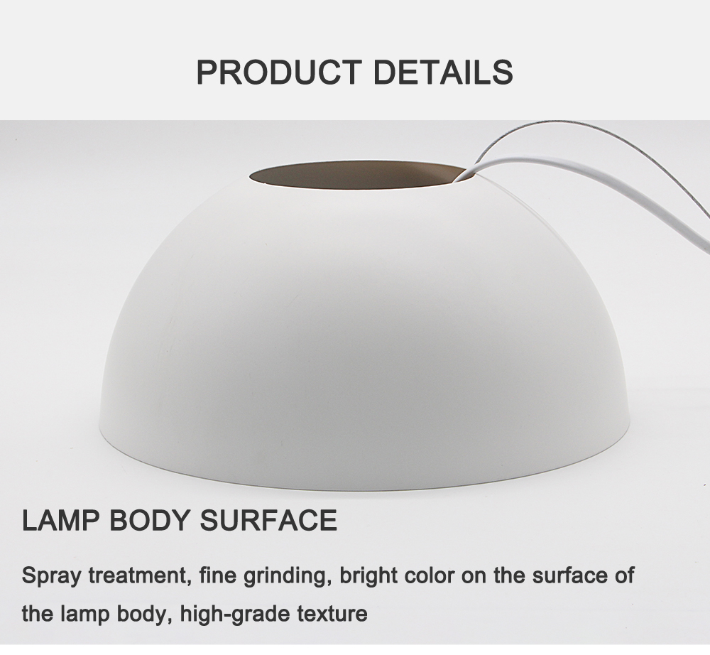 Modern White Pendant Light Simple Restaurant Coffee Shop Wood Grain Single-head Semicircular hanging lamp