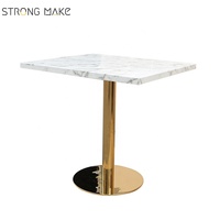 Nordique Moderne Hot Pot Golden Jambes Café Commercial De Restaurant Meubles Table Carrée En Marbre Pour Restaurant