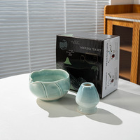Astief – Ensemble de bols à matcha en céramique avec support pour fouet, design floral, plusieurs couleurs, emballage personnalisé avec logo, prix de gros
